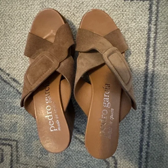 Pedro Garcia Donato Brown Suede Platform slides - Picture 2 of 5